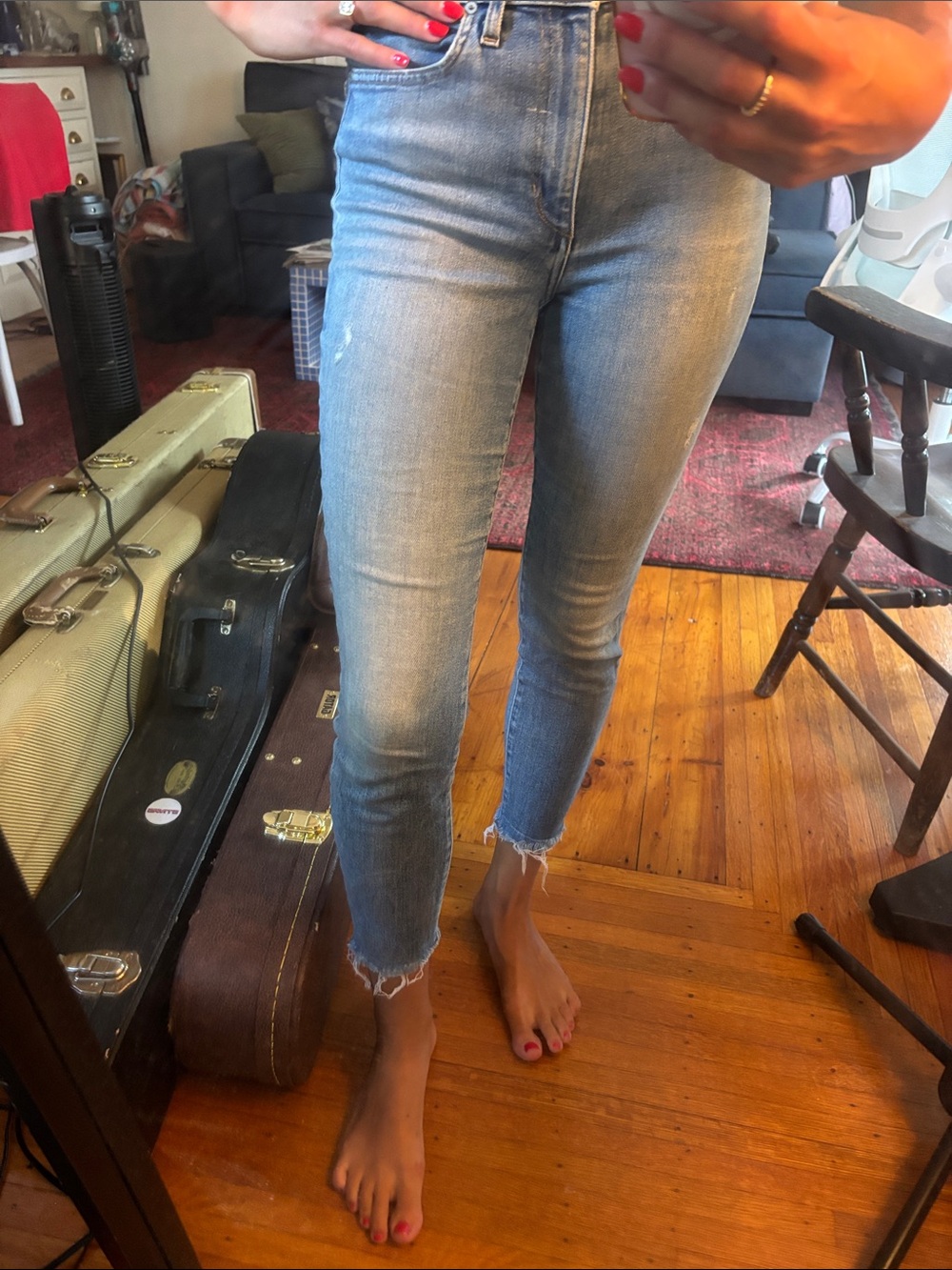 Joe's Jeans Light Blue High-Rise Cropped Skinny Jeans